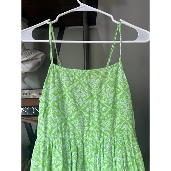 BANJANAN Hazel Tile Print Midi Dress Green Womens Size Small - Picture 5 of 8
